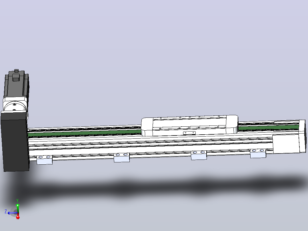 DMEB65L-LUCR欧规同步带模组直线模组（电机左上折）[DMEB65L-L15S350-DT400-C2U-LUCR]主视图