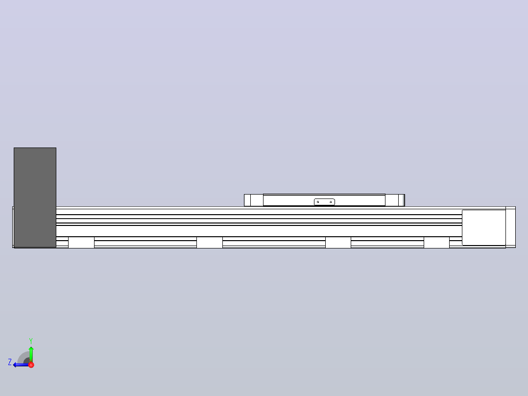 DMEB65L-LUCR欧规同步带模组直线模组（电机左上折）[DMEB65L-L15S350-DT400-C2U-LUCR]右视图