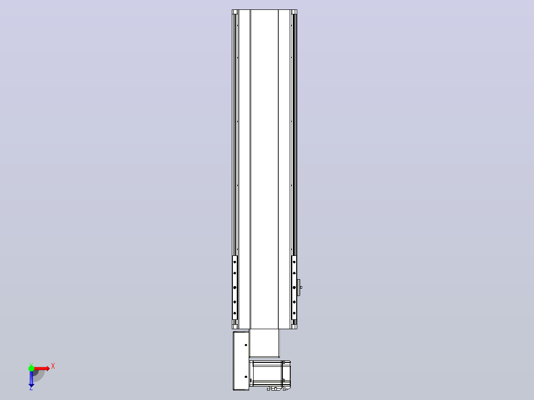 皮带直线轴半封闭可选导轨TPA-HNB-202D-140-L650-ML-Y-P75-N3俯视图