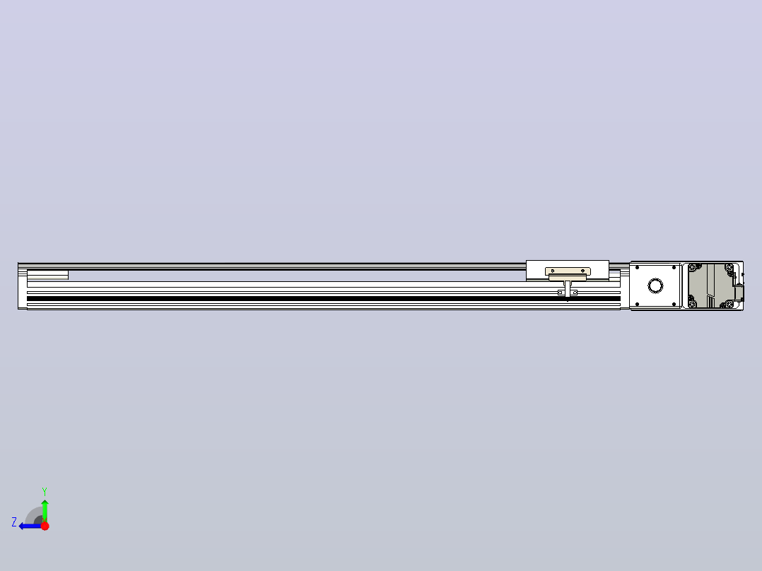 皮带直线轴半封闭可选导轨TPA-HNB-105D-90-L600-MR-C-P20-N3右视图