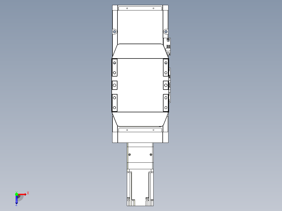 滚珠丝杠直线轴内置导轨TPA-GCR-170-2510C-L100-M-M75-N3俯视图