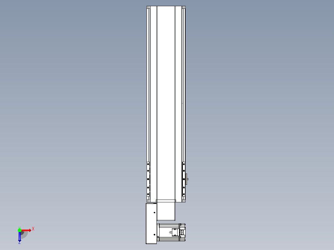 皮带直线轴半封闭可选导轨TPA-HNB-175D-140-L600-ML-Y-P75-N3俯视图