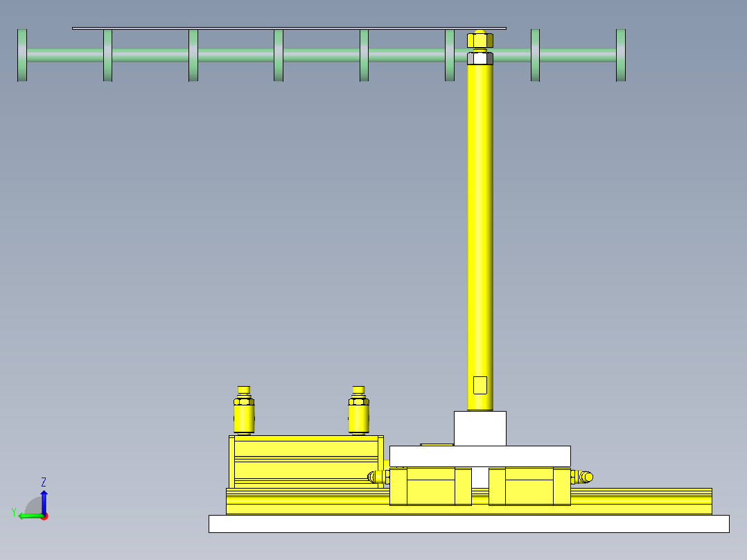 钢珠滚轮支承位置可调机构左视图