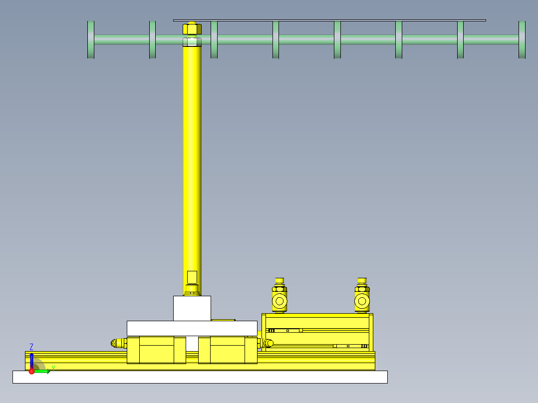 钢珠滚轮支承位置可调机构右视图