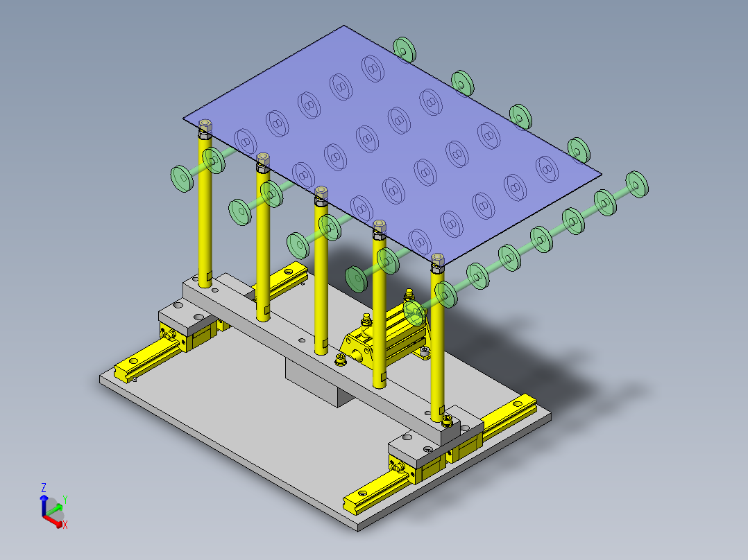 钢珠滚轮支承位置可调机构正等轴测图