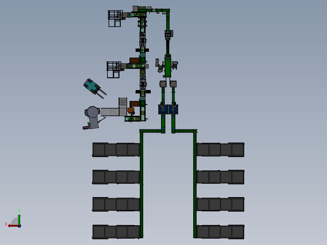 非标自动化塑料件产线sw18后视图