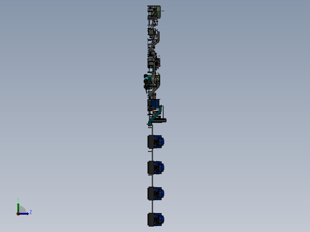 非标自动化塑料件产线sw18左视图