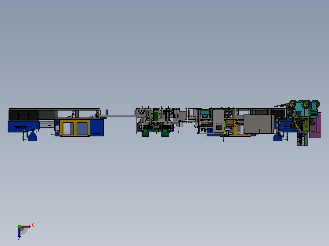 非标自动化塑料件产线sw18俯视图
