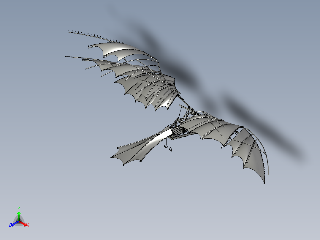 达芬奇设计的扑翼飞鸟