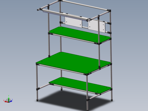 精益管工作台L1200W800H1800车间作业工作台3d全套图纸