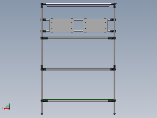 精益管工作台L1200W800H1800车间作业工作台3d全套图纸后视缩略图