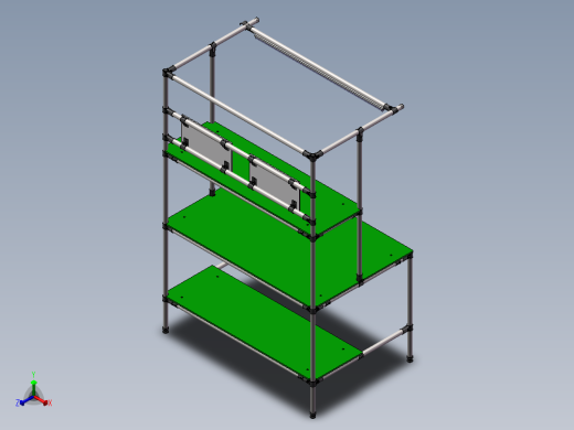 精益管工作台L1200W800H1800车间作业工作台3d全套图纸正等轴测缩略图