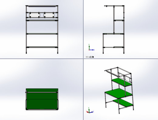 精益管工作台L1200W800H1800车间作业工作台3d全套图纸缩略图
