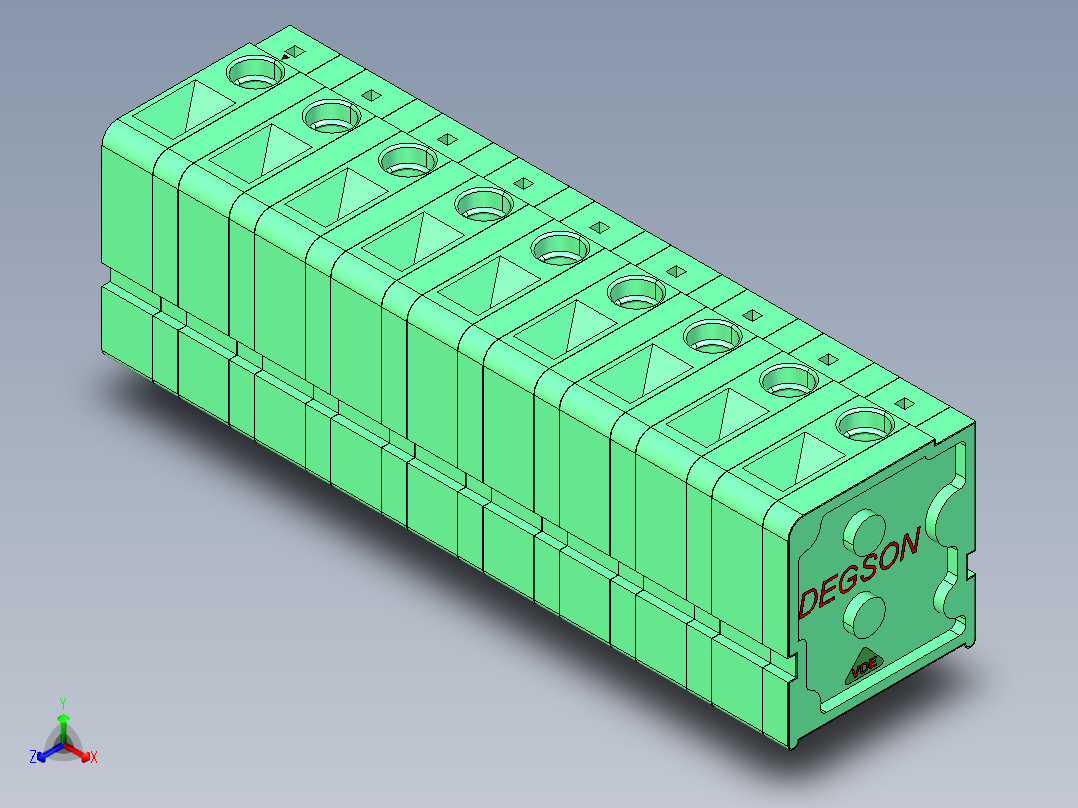 DG105V-7.5-09P-14-00AH正等轴测图