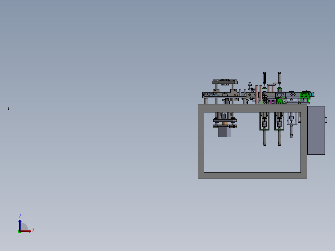 马达线圈入磁机前视图