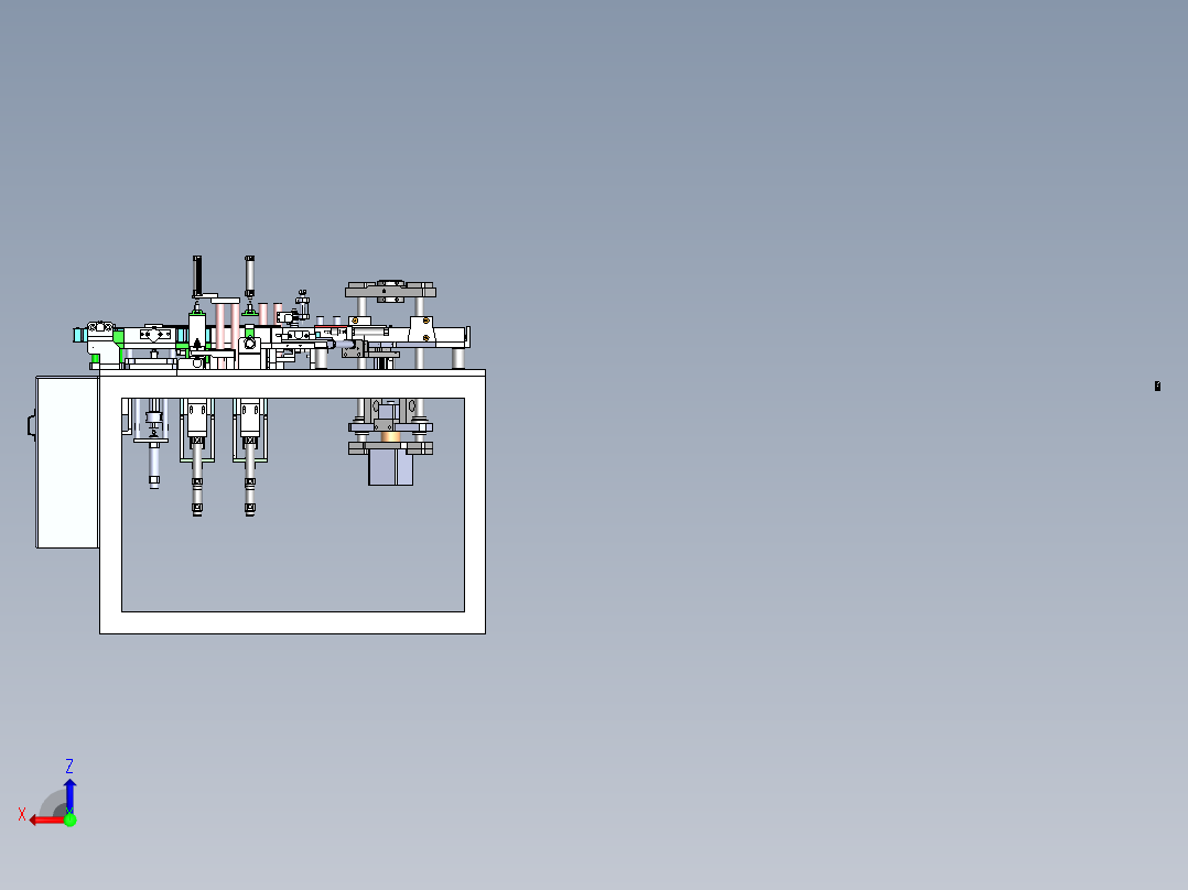 马达线圈入磁机后视图