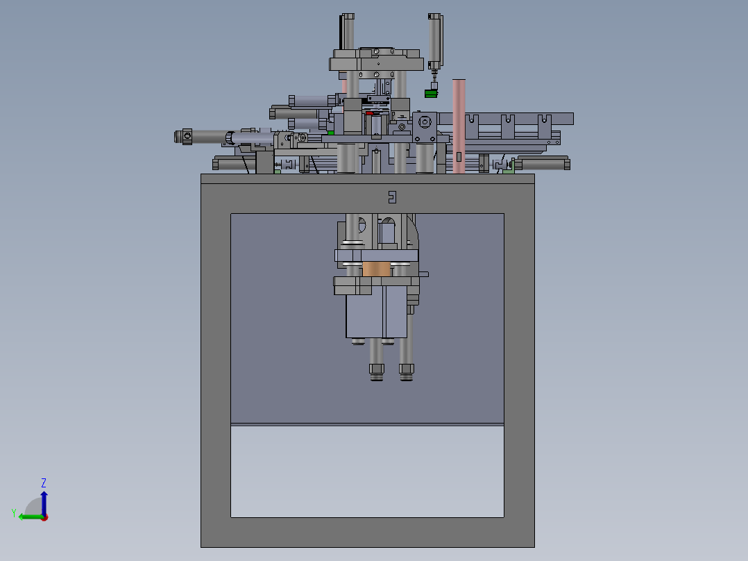 马达线圈入磁机左视图