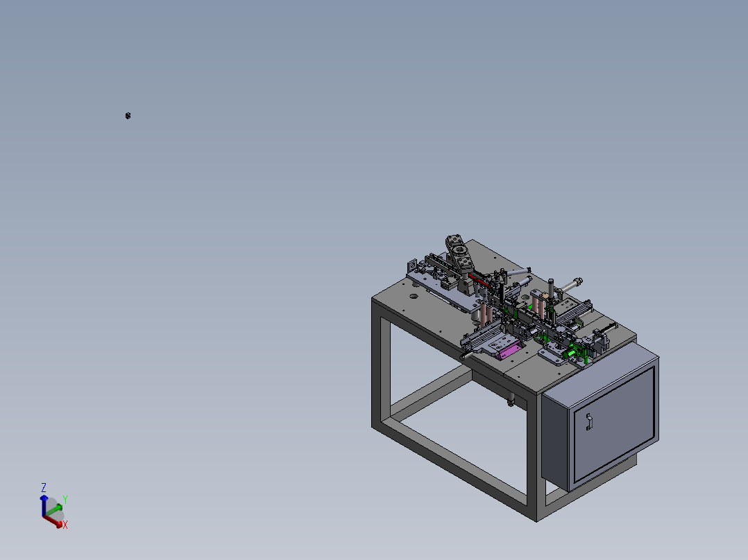 马达线圈入磁机正等轴测图