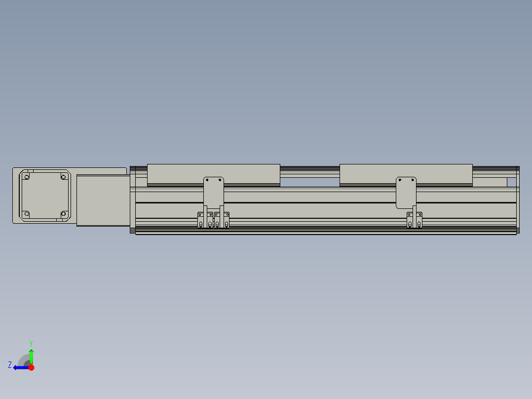 直线模组LHB21-L40-S300-BL设计图纸右视图