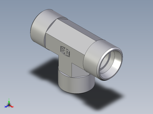 卡套式工业通用硬管接头EO_Union_tee_T12LLCFX正等轴测缩略图