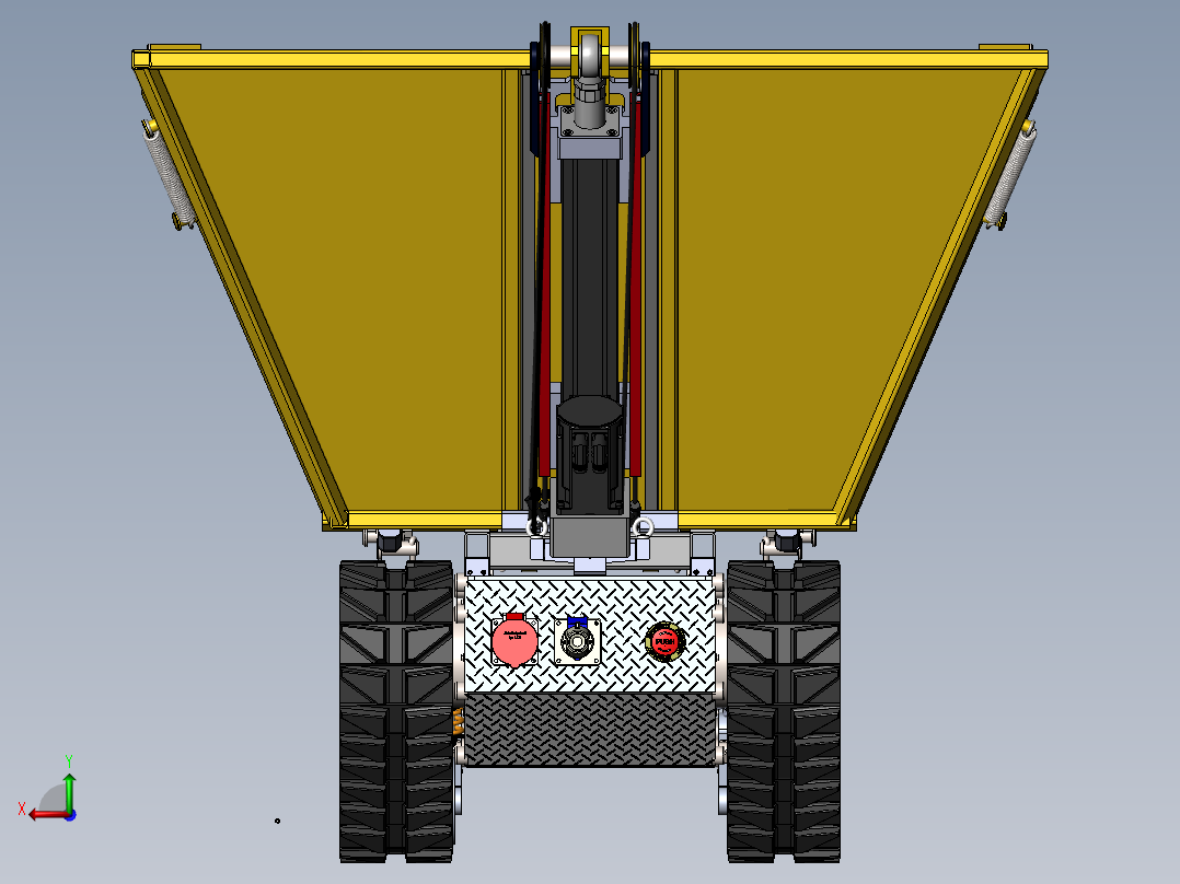 自动翻斗履带车后视图
