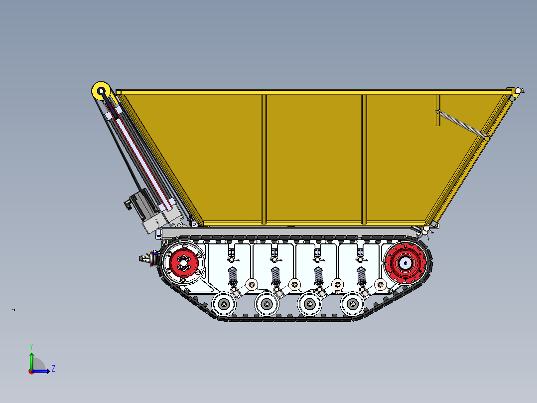 自动翻斗履带车左视图