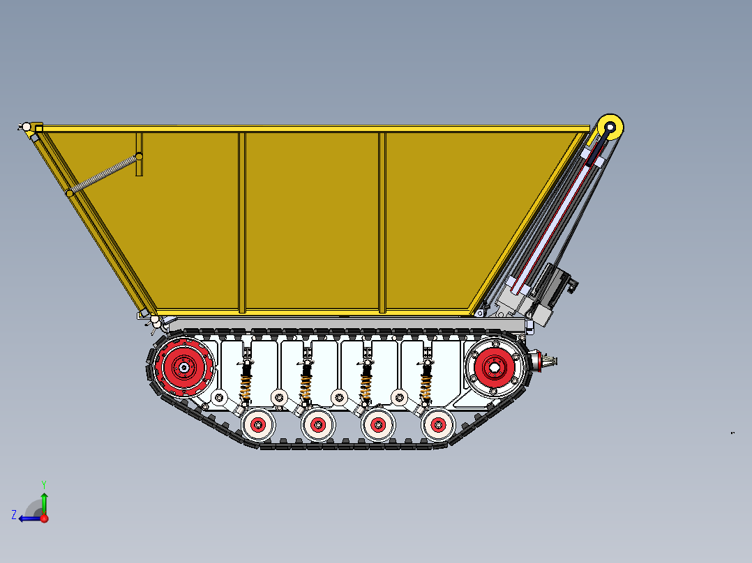 自动翻斗履带车右视图