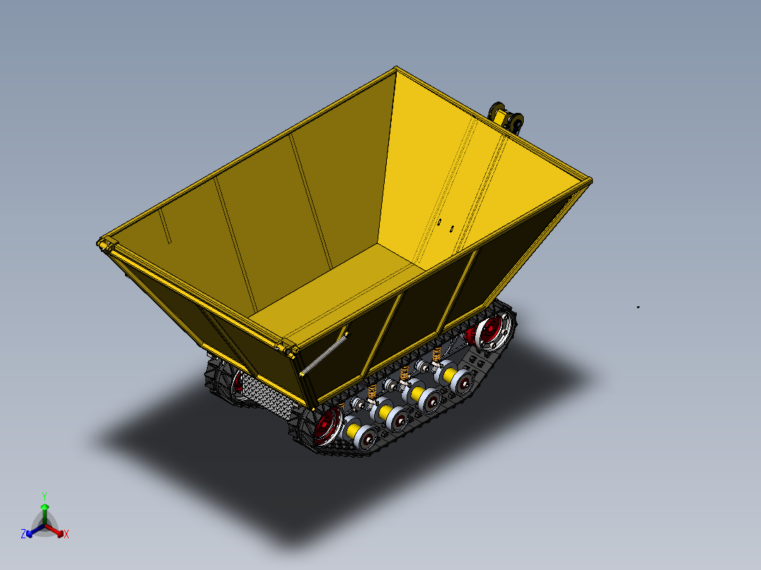 自动翻斗履带车正等轴测图