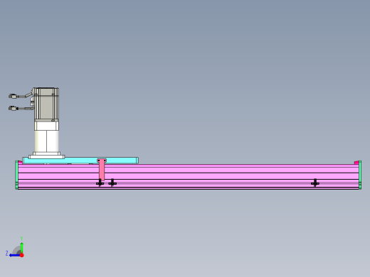 东锦齿条传动DH210G-L167-S700-BU-减速机+P750W.STEP右视缩略图