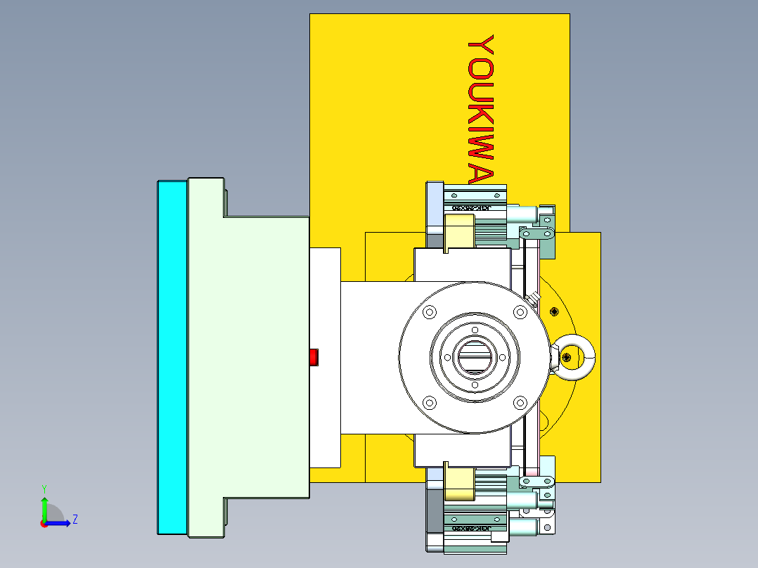 X1008-笔记本CNC工装夹具三维模型CNC2左视图