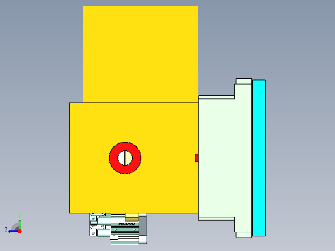 X1008-笔记本CNC工装夹具三维模型CNC2右视图