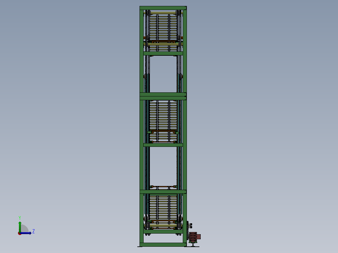 C型连续性提升机sw16可编辑左视图