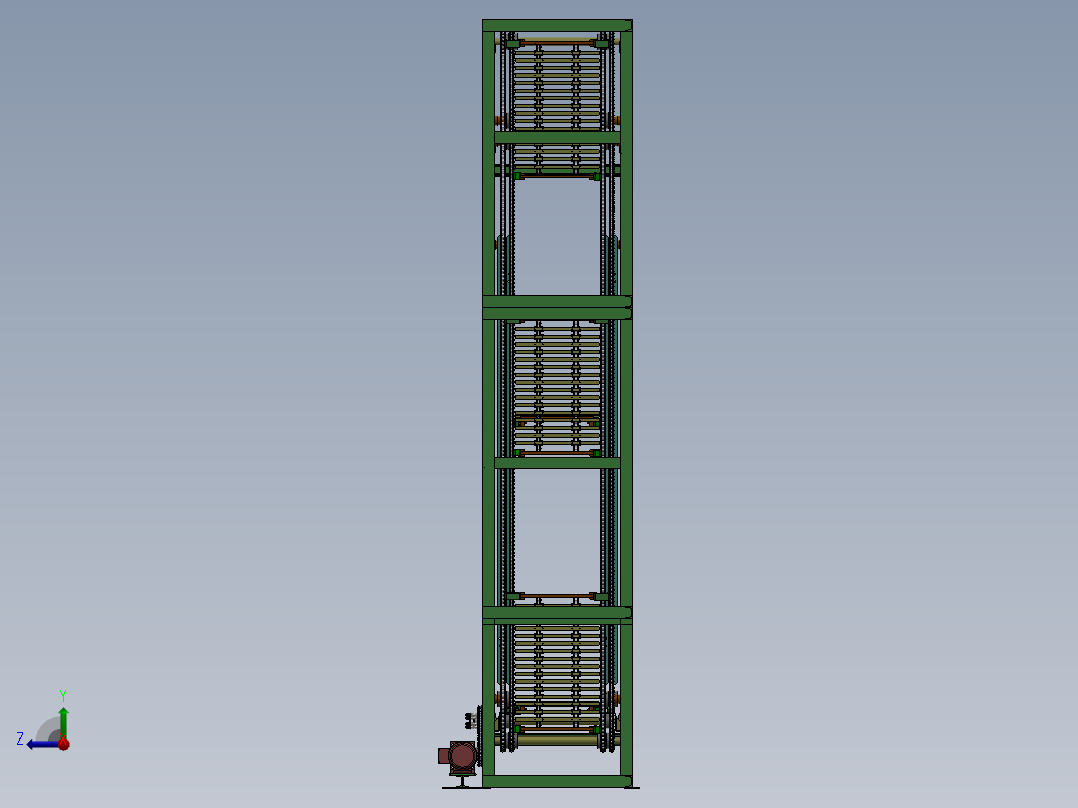 C型连续性提升机sw16可编辑右视图