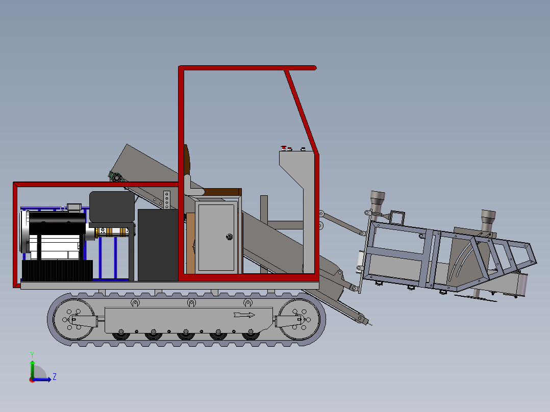 白菜收获机左视图
