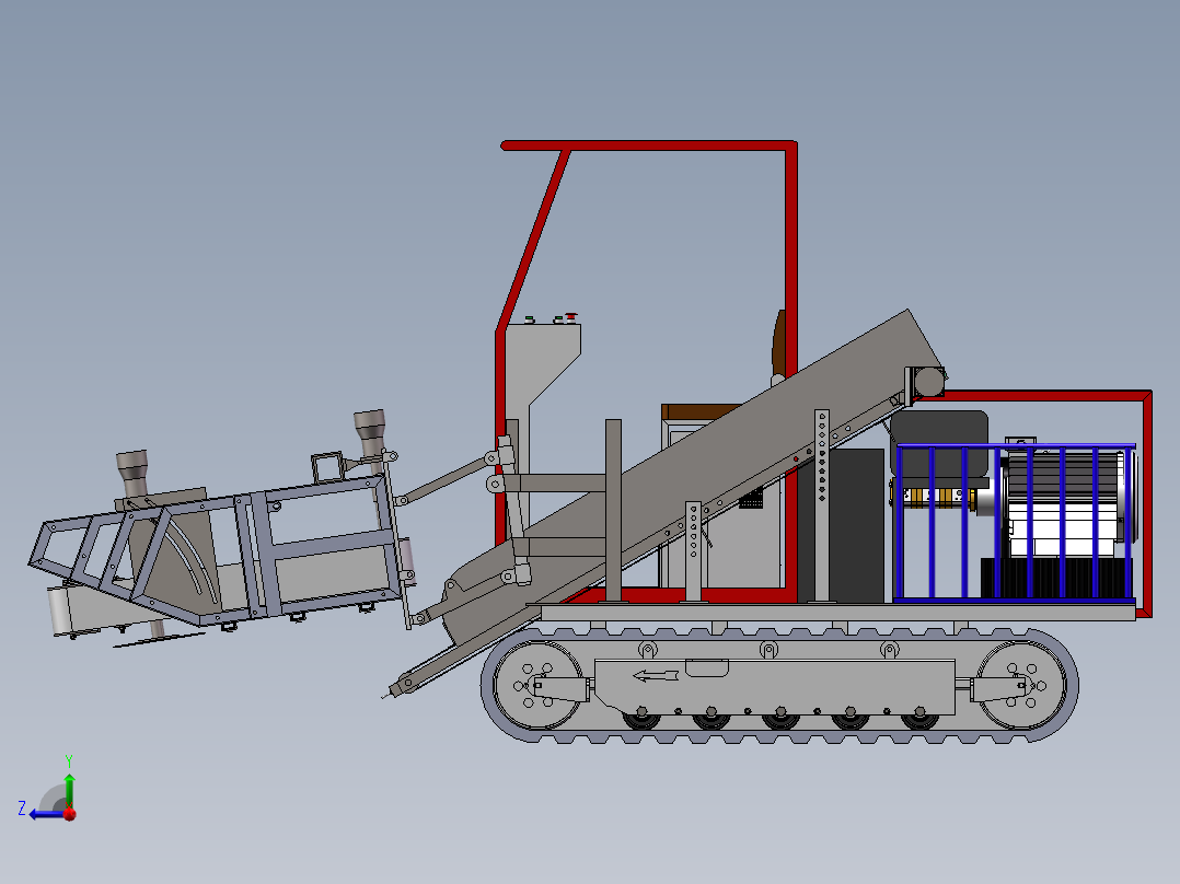 白菜收获机右视图
