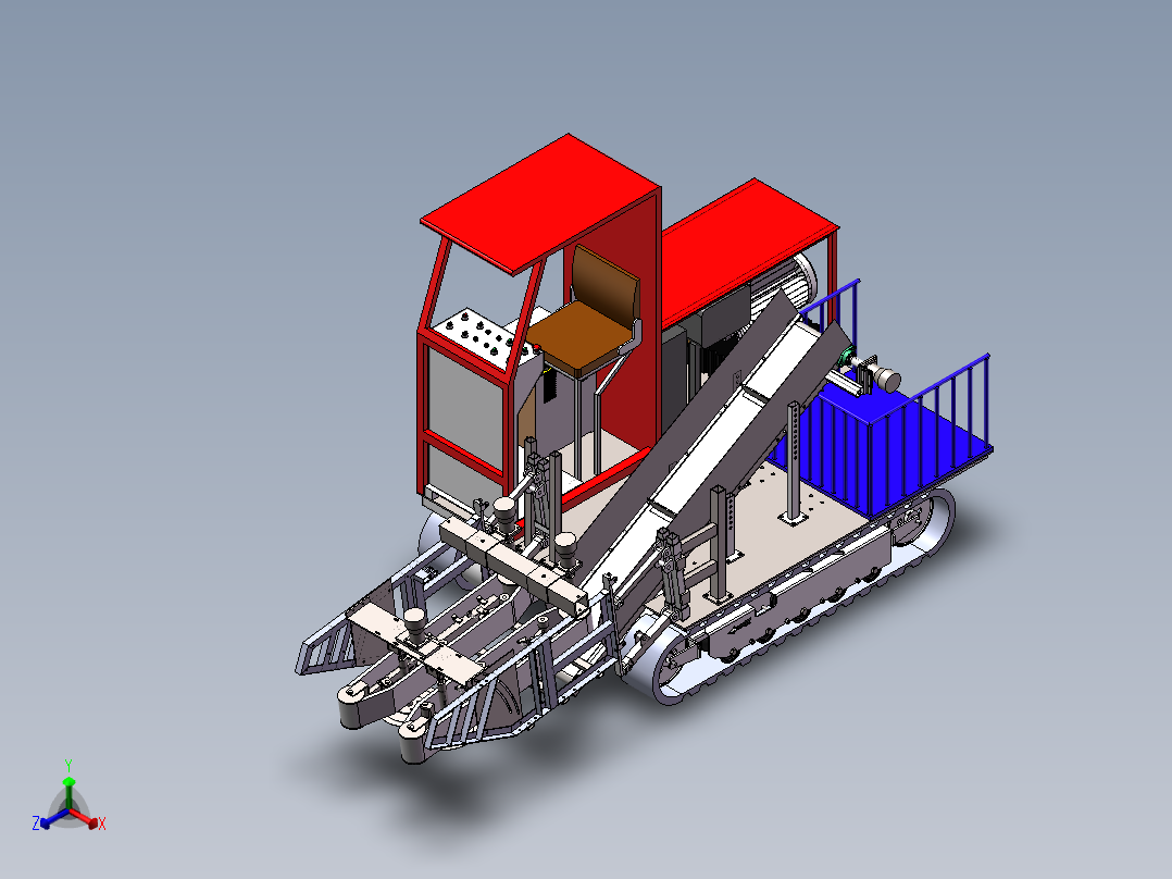 白菜收获机正等轴测图