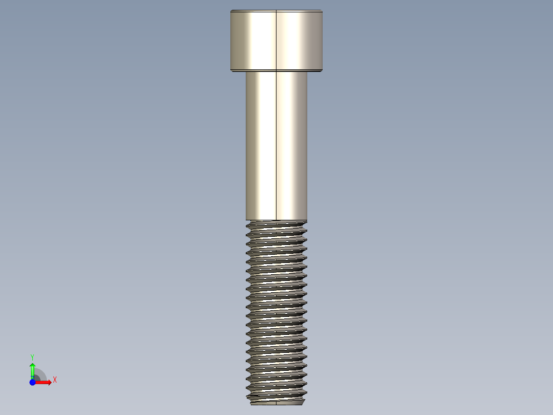 Screw_DIN_912_M12x65_A2.STEP公制内六角螺钉前视图