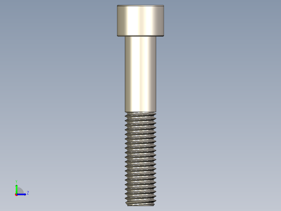 Screw_DIN_912_M12x65_A2.STEP公制内六角螺钉左视图
