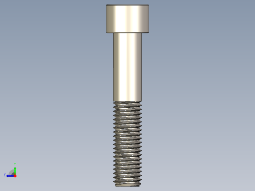 Screw_DIN_912_M12x65_A2.STEP公制内六角螺钉右视缩略图