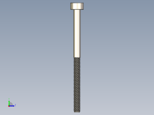 Screw_DIN_912_M2x30_A2.STEP公制内六角螺钉左视缩略图