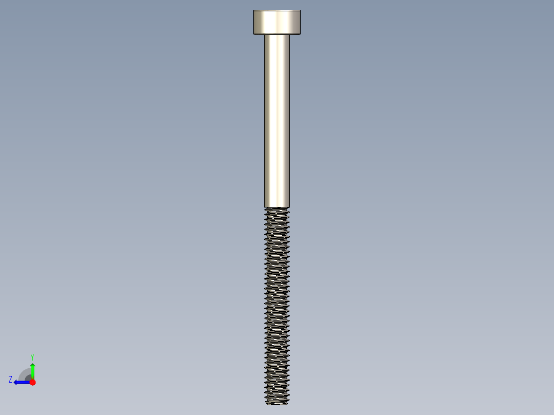 Screw_DIN_912_M2x30_A2.STEP公制内六角螺钉右视图