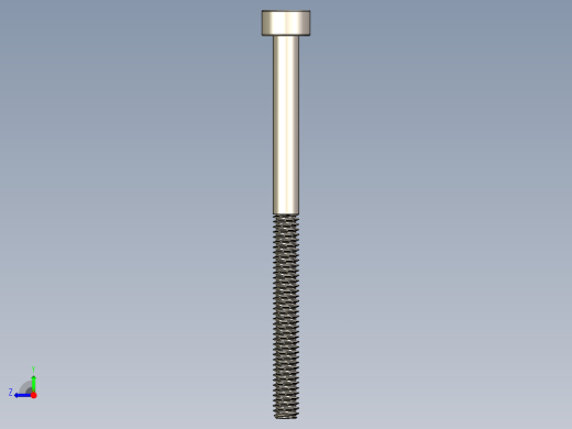 Screw_DIN_912_M2x30_A2.STEP公制内六角螺钉右视缩略图