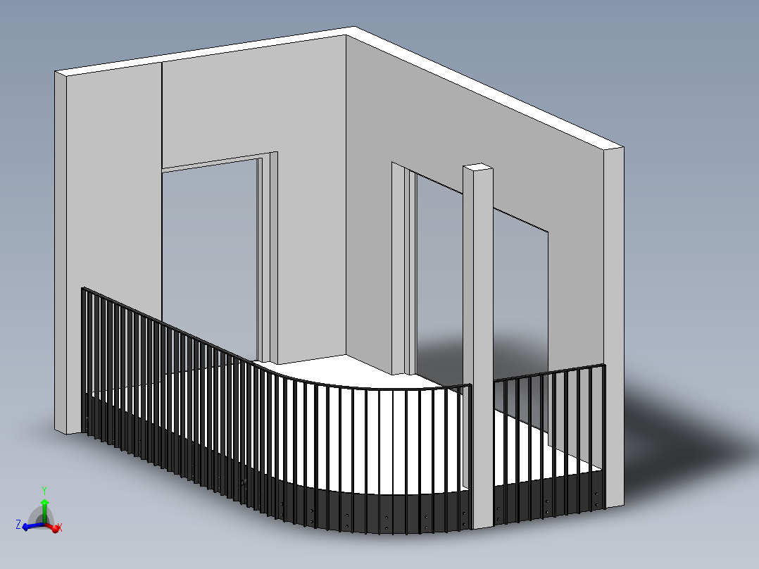 带有 PL40x10 主体和床单的阳台主视图