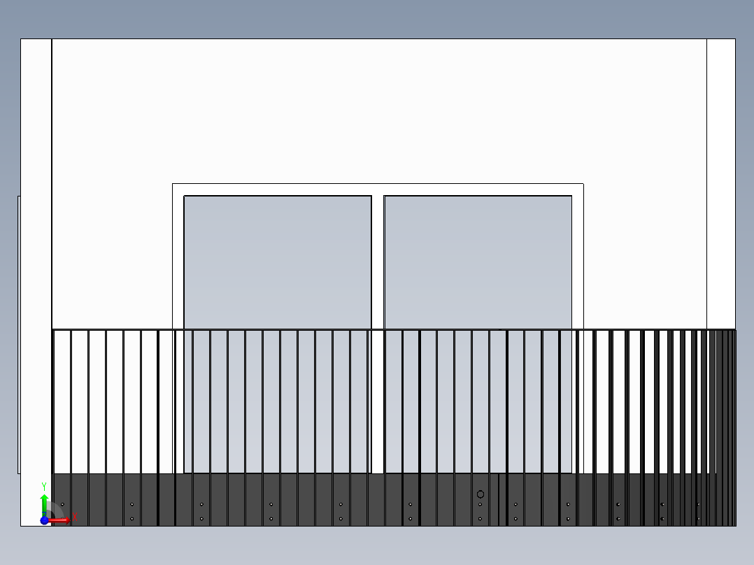 带有 PL40x10 主体和床单的阳台前视图