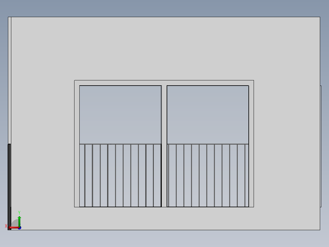 带有 PL40x10 主体和床单的阳台后视图