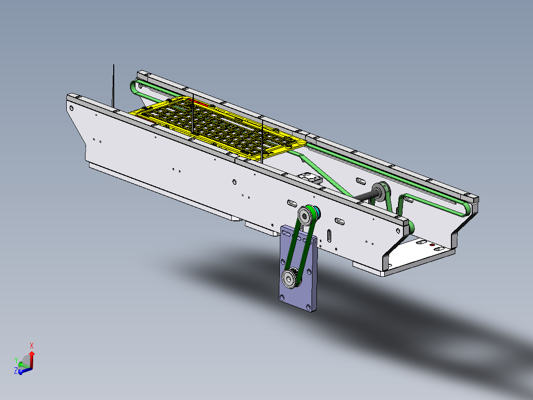 0.42米0.185米双皮带输送机构