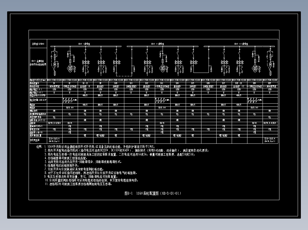 图8-1  10kV系统配置图（KB-3-D1-01）
