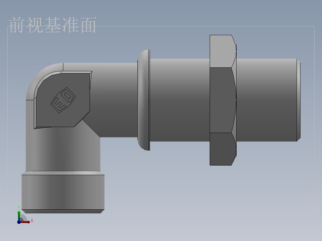 直角过板接头、6D9-22LN前视图