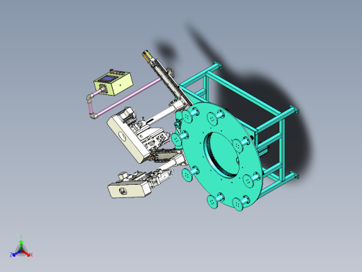 带有旋转工作台的自动化加工机构