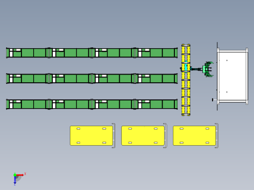 小件自动焊接机设备的取料与运输组合俯视缩略图